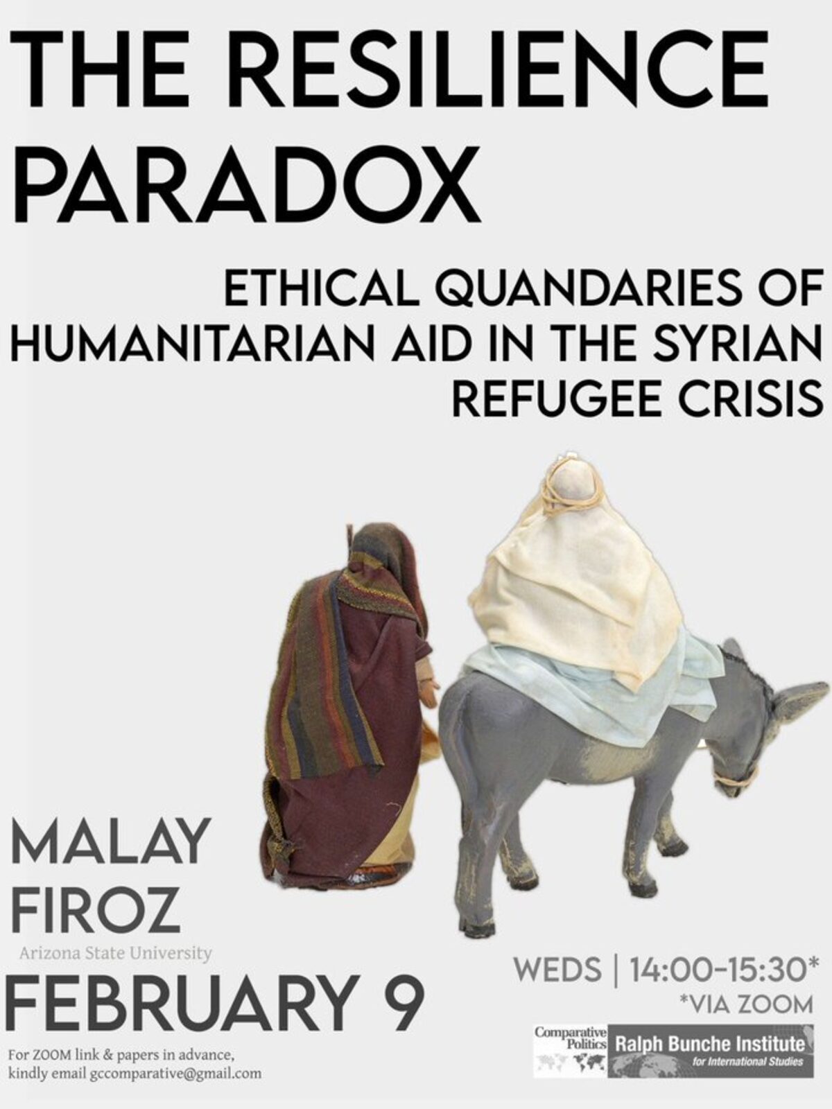 Comparative Politics Workshop: Malay Firoz, "The Resilience Paradox: Ethical Quandaries of Humanitarian Aid in the Syrian Refugee Crisis," Wednesday, February 9, 2-3:30pm EST