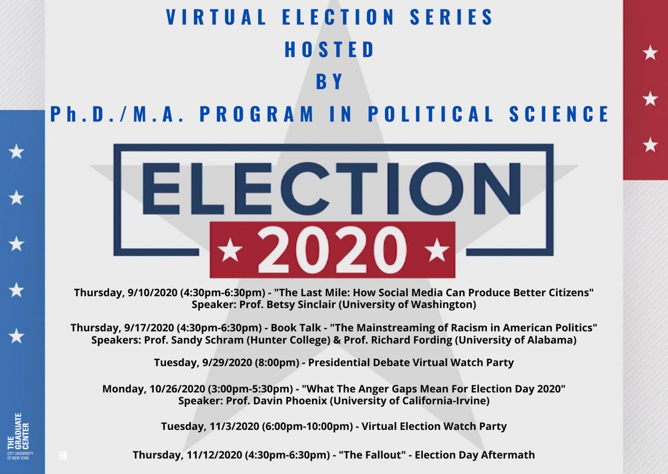 Election 2020: Unprecedented Politics, New Challenges for Political Science